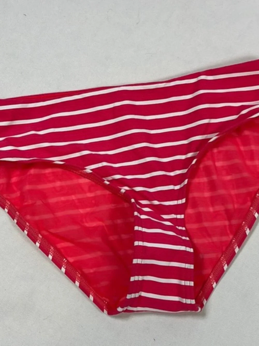 NWT-Sea level- Coral Striped V-Neck Bikini Top & High Waist Bottoms